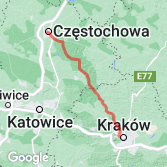 Mapa Kraków - Częstochowa